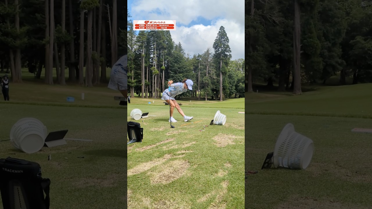 スイング前のルーティン　#ニチレイレディス #安田祐香 試合前練習