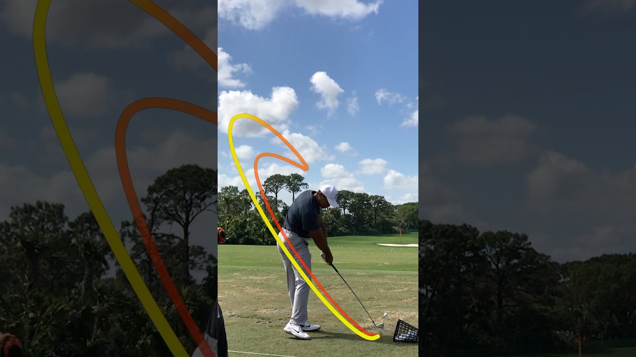 Tiger Woods golf swing. Video created using Shot Tracer Pro.
