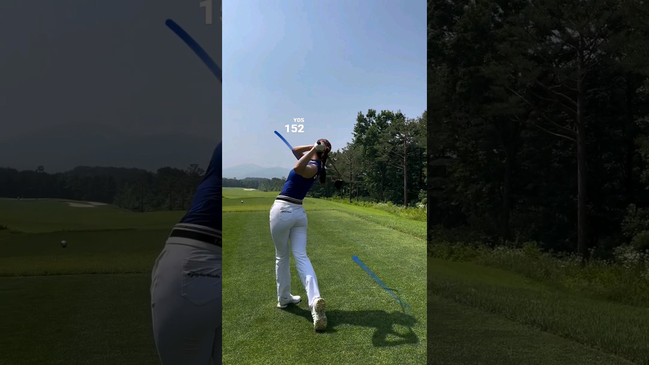 @_hyunju.__  KLPGA PRO Power Swing Shot and head traced by shashot #GOLF #golfswing #골프 #골프스윙  #ゴルフ