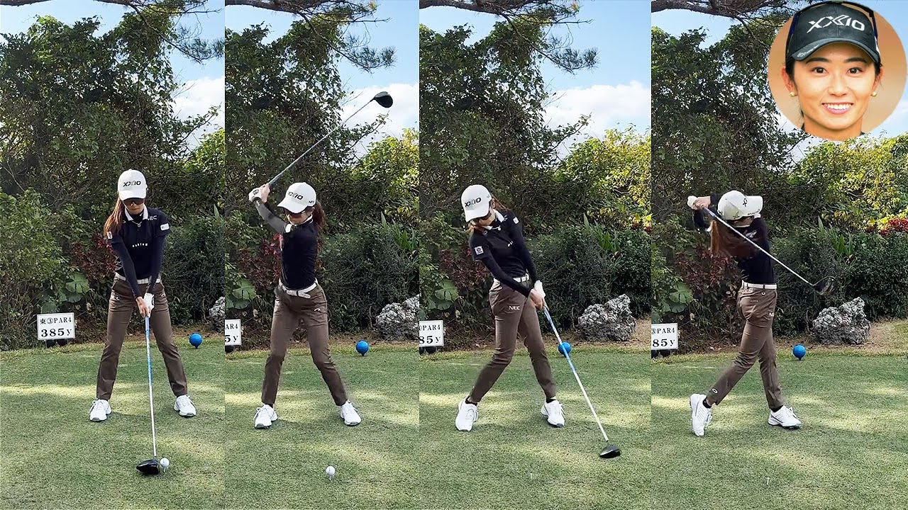 Yuka Yasuda 安田祐香 プロゴルファー DRIVER SHOT SLOW MOTION !!!