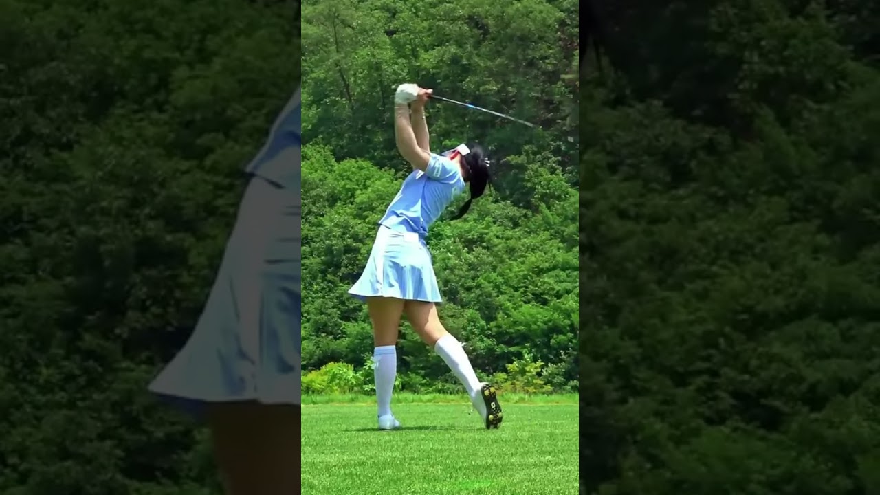 Elegant Female Golfer Shot #유현주 #hyunjuyoo #HyunjuYoo #lpga #slowmotiongolf #女子ゴルフ #여자골프