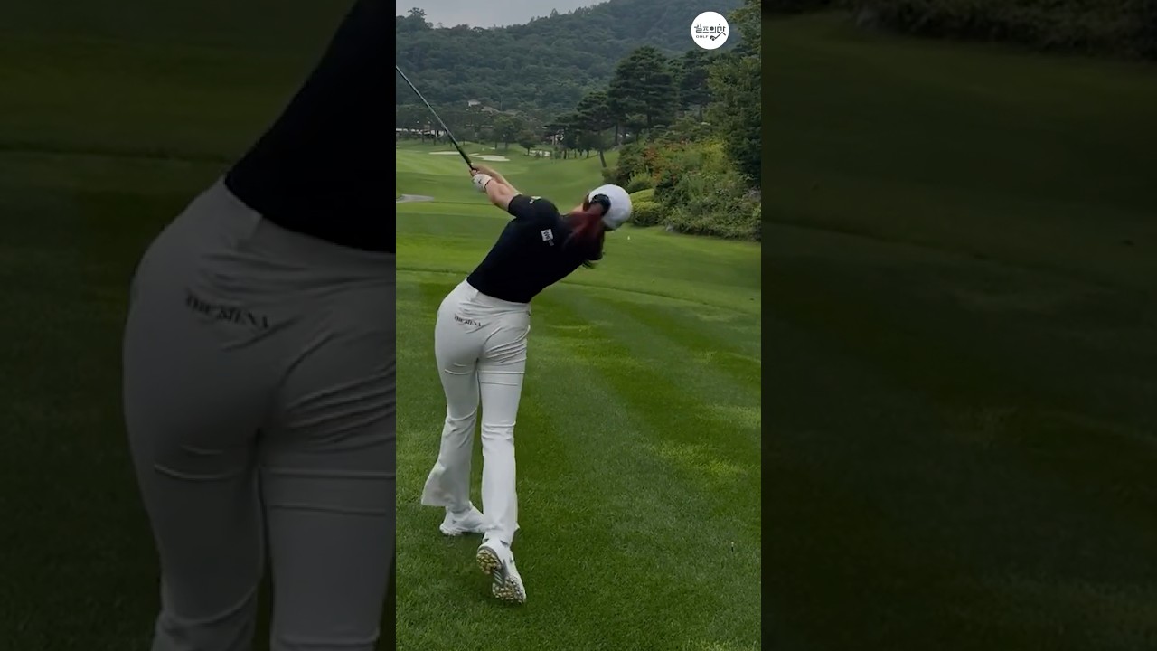 한여름 골프팁 ➡️ 빈스윙을 생략하고 툭툭 치면 체력도 아끼고 힘도 안들어간다고한다 ☺️ | KLPGA 유현주(Hyunju Yoo) #응원릴레이2025 #유현주2025