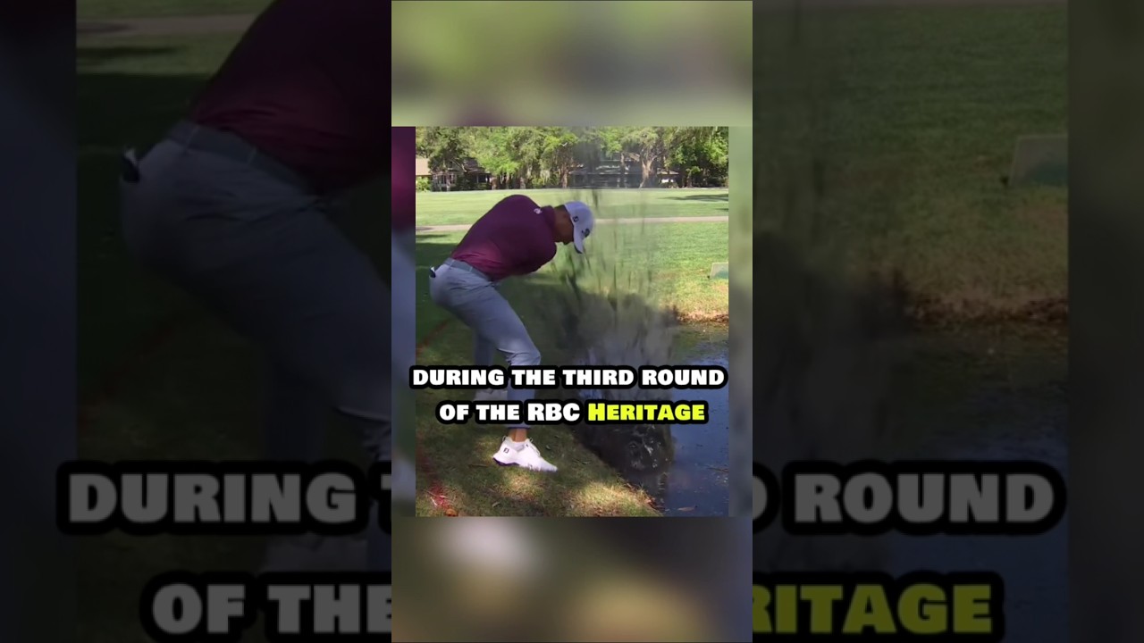 Justin Thomas Gets Soaked After Risky Shot at RBC Heritage! #shorts