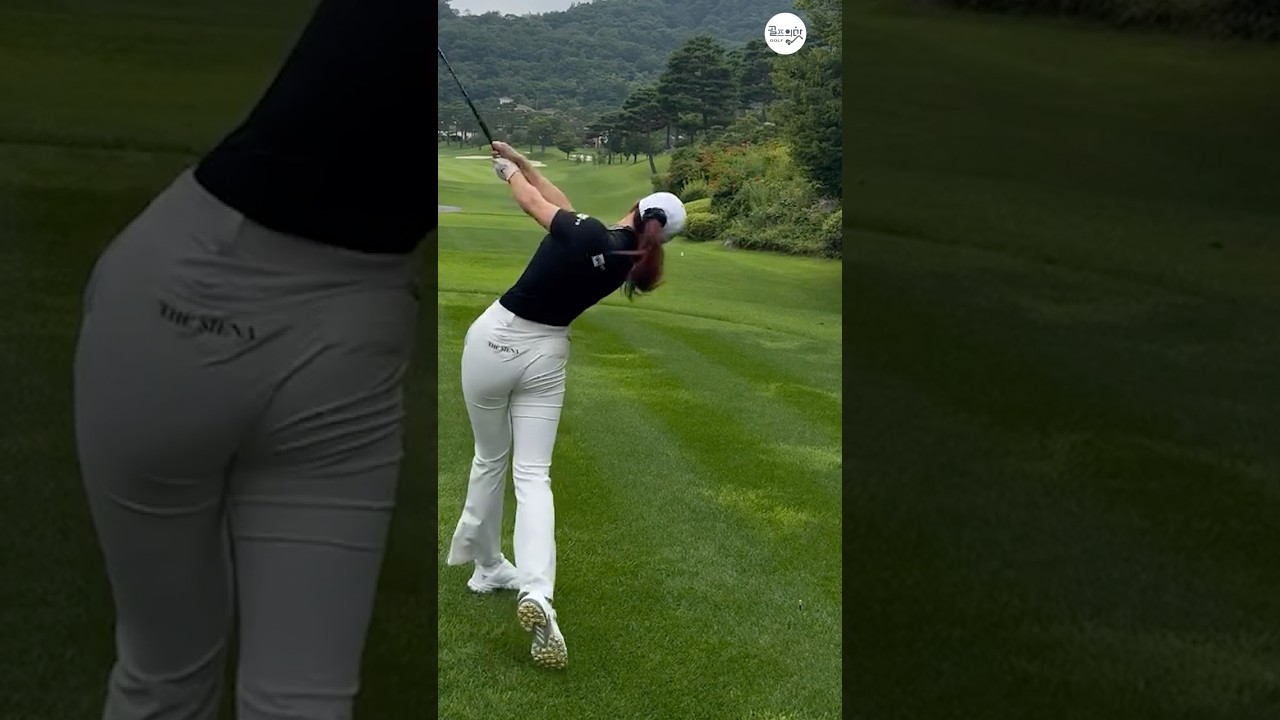 여름골프 ➡️ 빈스윙 생략하고 툭툭 🖤🤍 #슬로우모션 | KLPGA 유현주(Hyunju Yoo) #응원릴레이2025 #유현주2025