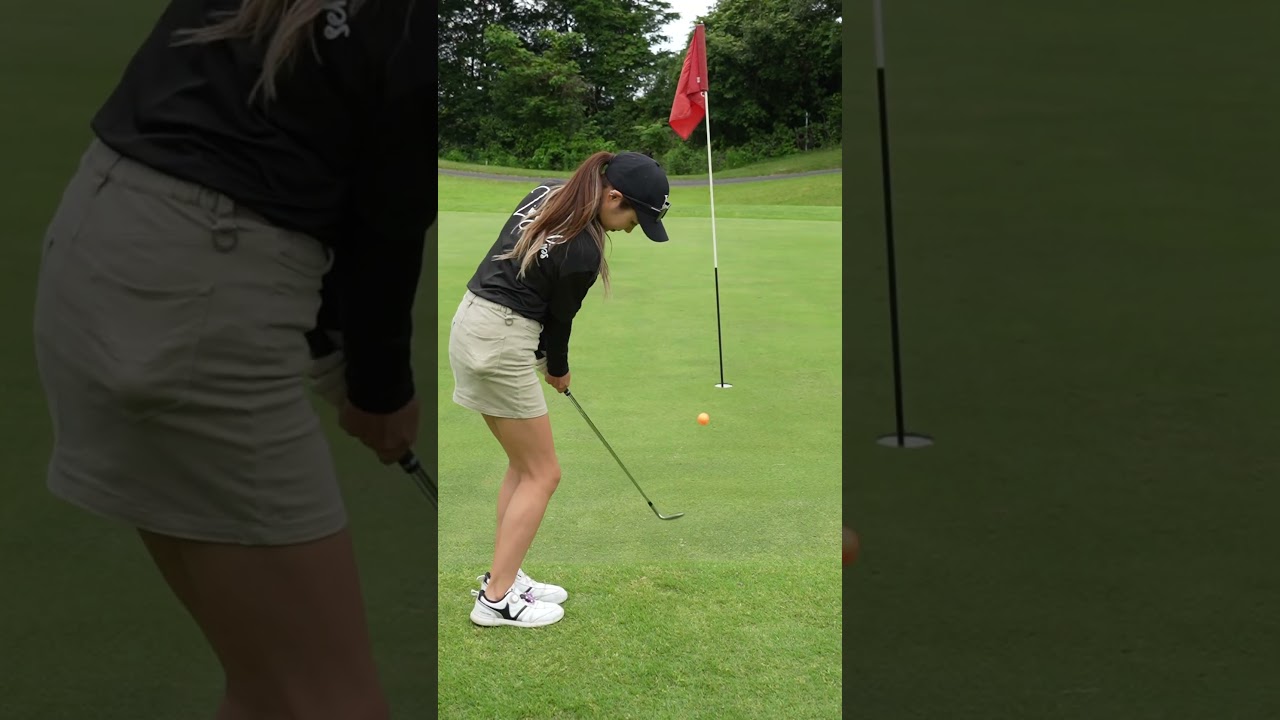 この距離のアプローチなら見なくても入るもん！