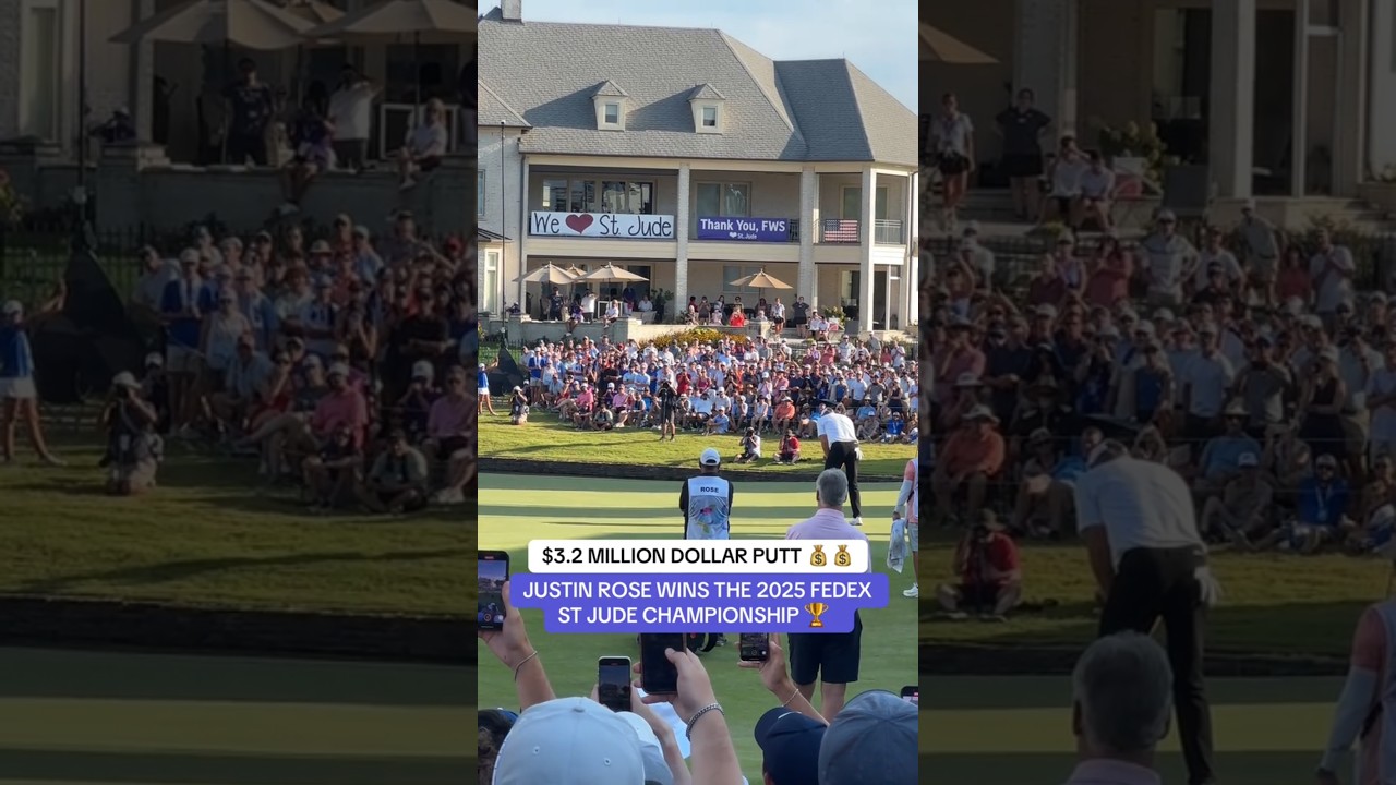Justin Rose wins the 2025 FedEx St. Jude championship #shorts #golf #pga