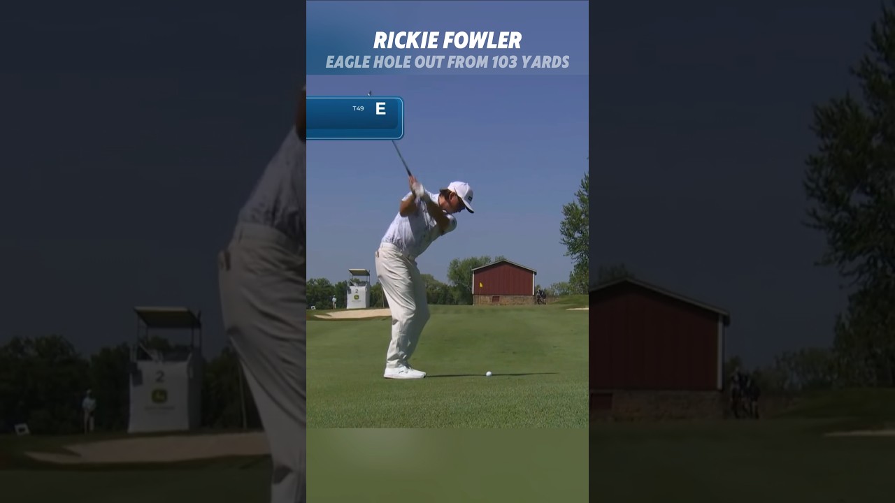PGA Rickie Fowler Eagle Hole Out From 103 Yards #golf