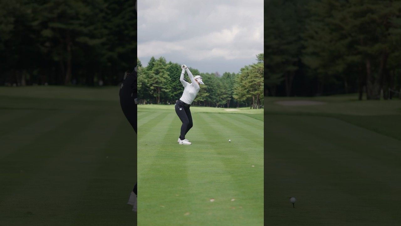 【柏原明日架】ティーショットをスローで🏌️‍♀️ | NEC軽井沢72ゴルフトーナメント - Round2