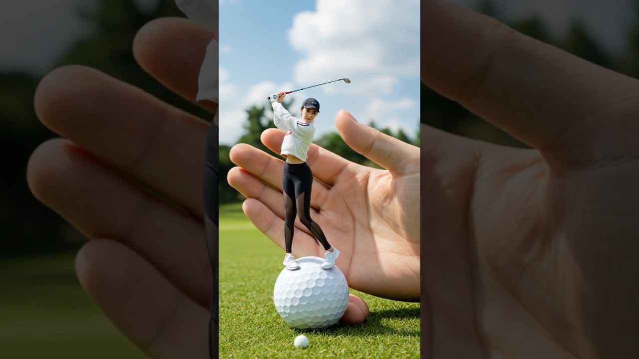 ⛳️유현주 프로님도 놀랄 스윙! AI 피규어가 쏘아올린 공은? 🎀Nina's Daily
