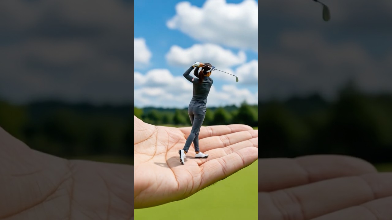 유현주 프로님 닮은 AI 피규어 골프 실력! ⛳️ 과연 실제와 같을까? #shorts 🎀Golfer nina