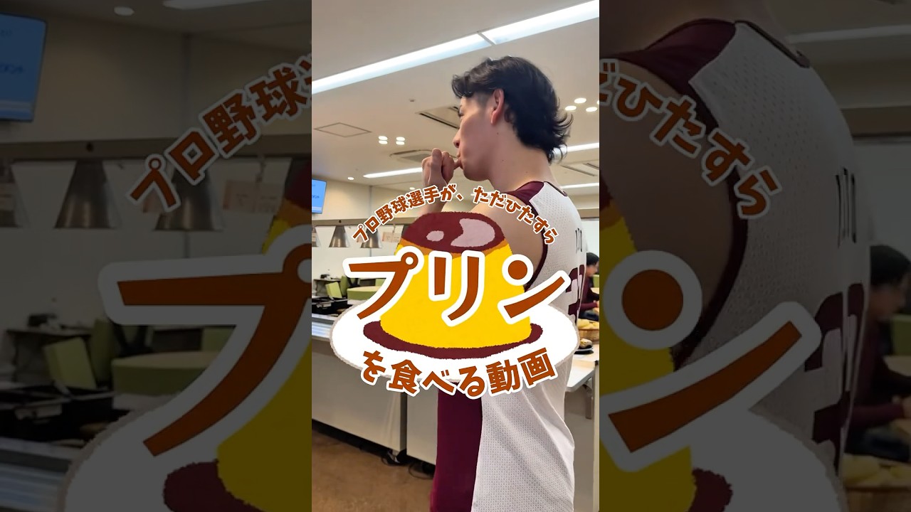 【癒し】プロ野球選手がプリンを食べる動画🍮