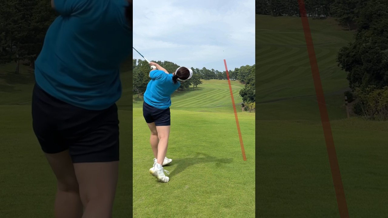 【脚で打つ】最長飛距離342ヤード！フルスイングドライバーショット　飛距離を伸ばすコツ　飛距離アップ　ヘッドスピードアップ　ゴルフレッスン　#short #shorts #shortsvideo