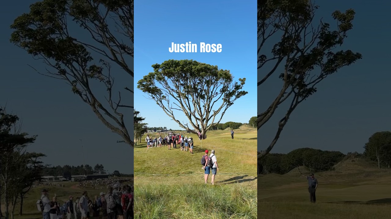 Justin Rose hitting his approach to the 11th green - R2 Scottish Open 2025 #golf #golfpro #pgatour