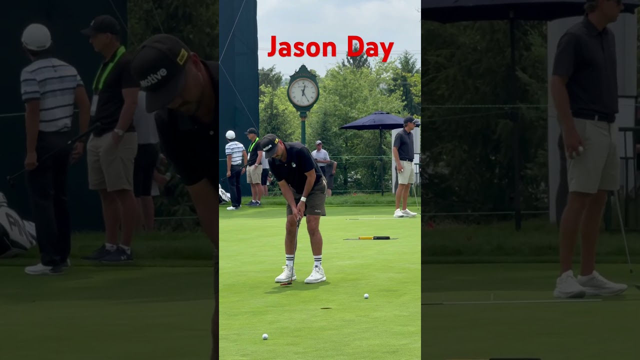 Jason Day hitting a crazy putt on US Open practice green #golf, #golftips, #golfswing, #golfaddict
