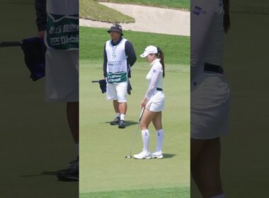 '나이스파' 파 세이브 하고 수줍게 미소 짓는 유현주 프로 #유현주프로 #골프대회 # #golf #KLPGA