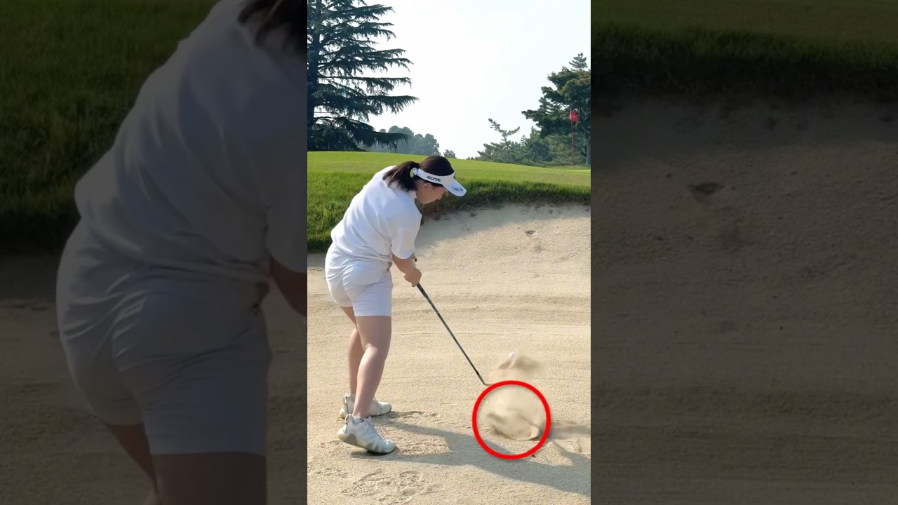 【かんたんなバンカーショットの打ち方のコツ】ベストスコア68！大和田紗羅！ボールの位置　構え方　アドレス　重心　初心者必見　ゴルフレッスン　#short #shorts #shortsvideo