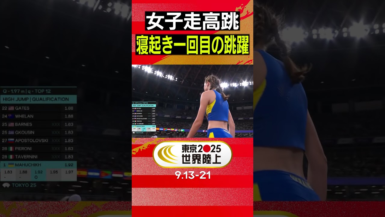 【寝起き一回目の跳躍で決勝進出！】世界記録保持者・マフチク「女子走高跳 予選」【東京2025世界陸上】#Shorts