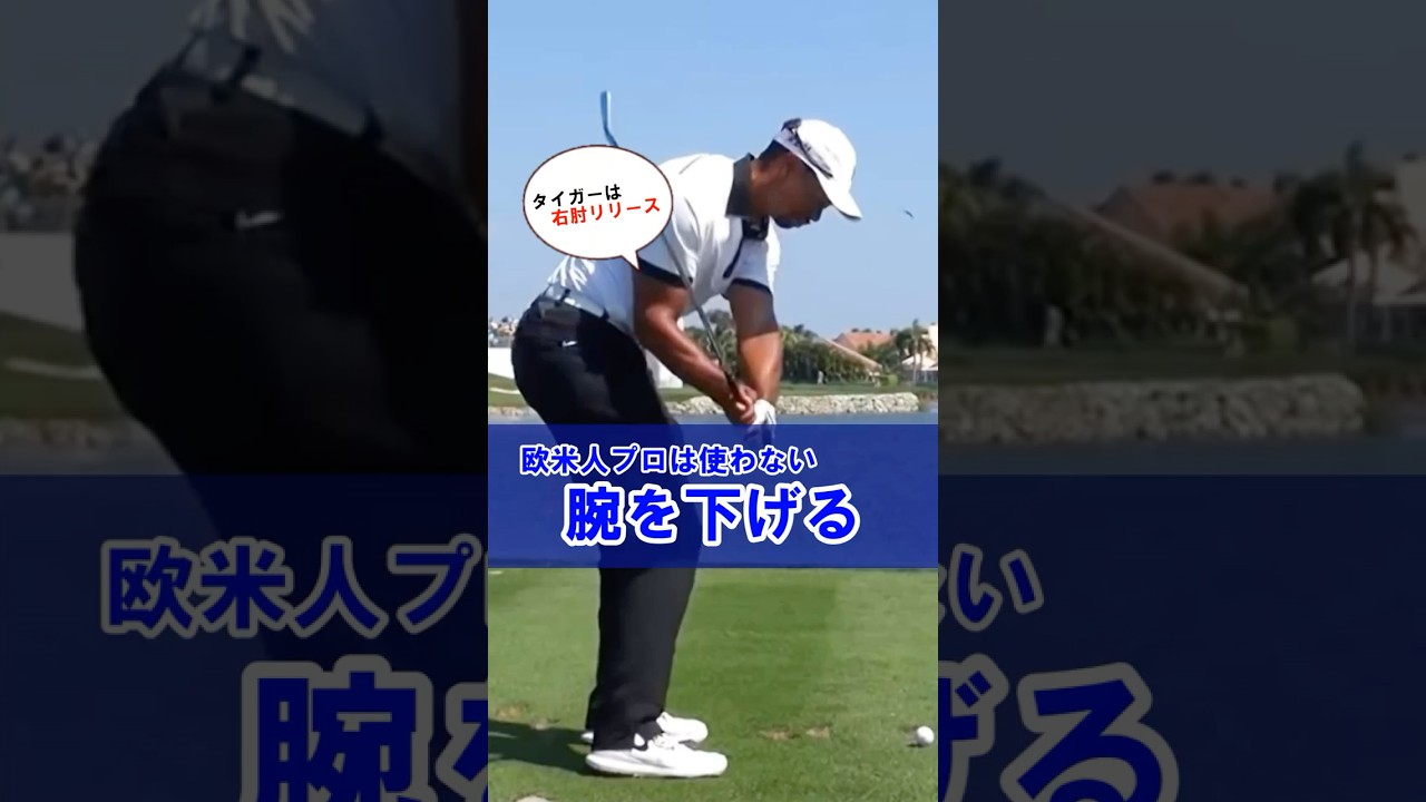 【タイガーウッズも腕は下げない】飛距離を激的に伸ばせる右肘リリース！#WGSL #ベタ足スイング #前倒し