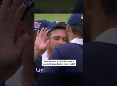 Great sportsmanship from Bryson and Scottie #shorts #golf #rydercup