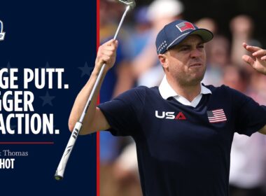 Justin Thomas Goes Crazy After Cameron Young's Putt! | 2025 Ryder Cup