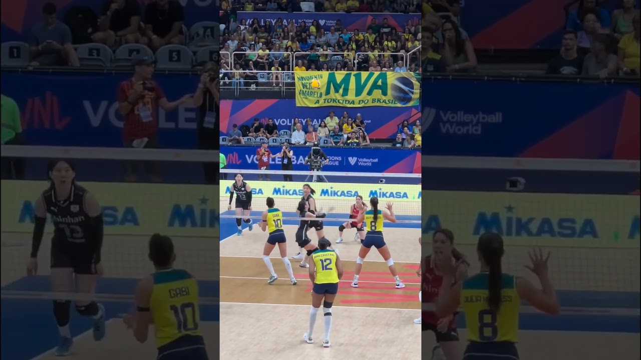Good spike by MIZUKI TANAKA from 🇰🇷 - 🇧🇷 🆚 🇰🇷 | VNL 2024 #voleyball  #japan   #tanaka  #vnl2024