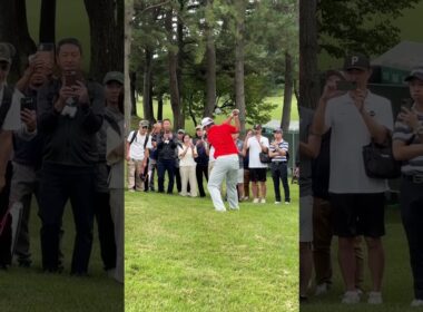 ベイカレントクラシック練習日　#松山英樹 プロの組には多くのギャラリーが帯同しています⛳️