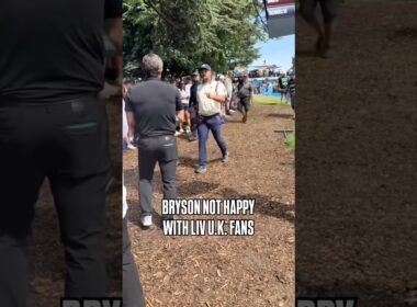 Bryson DeChambeau was upset with some fans at LIV UK this weekend. (via nuclrgolf/X)