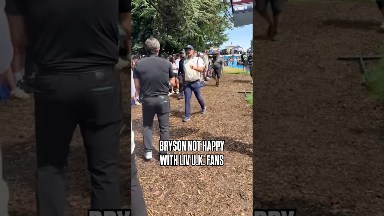 Bryson DeChambeau was upset with some fans at LIV UK this weekend. (via nuclrgolf/X)