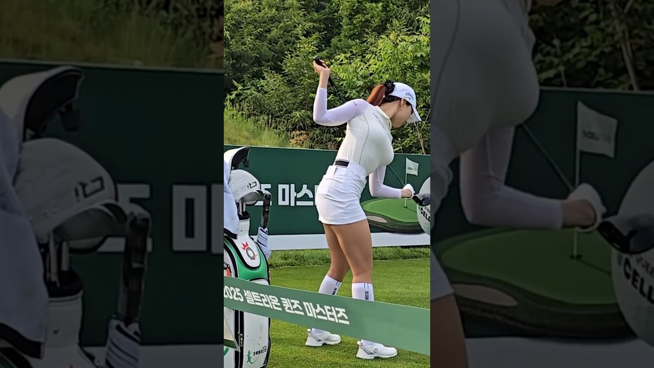 미녀골퍼의 아름다운 티샷 전 몸풀기 허리돌리기.유현주 프로#유현주#골프#KLPGA#스윙#미녀#골퍼#한국_여행사랑TV