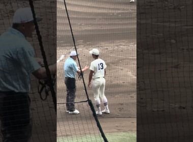 判定に納得のいかない日大三高 近藤投手（沖縄尚学戦/第107回選手権大会 決勝戦）