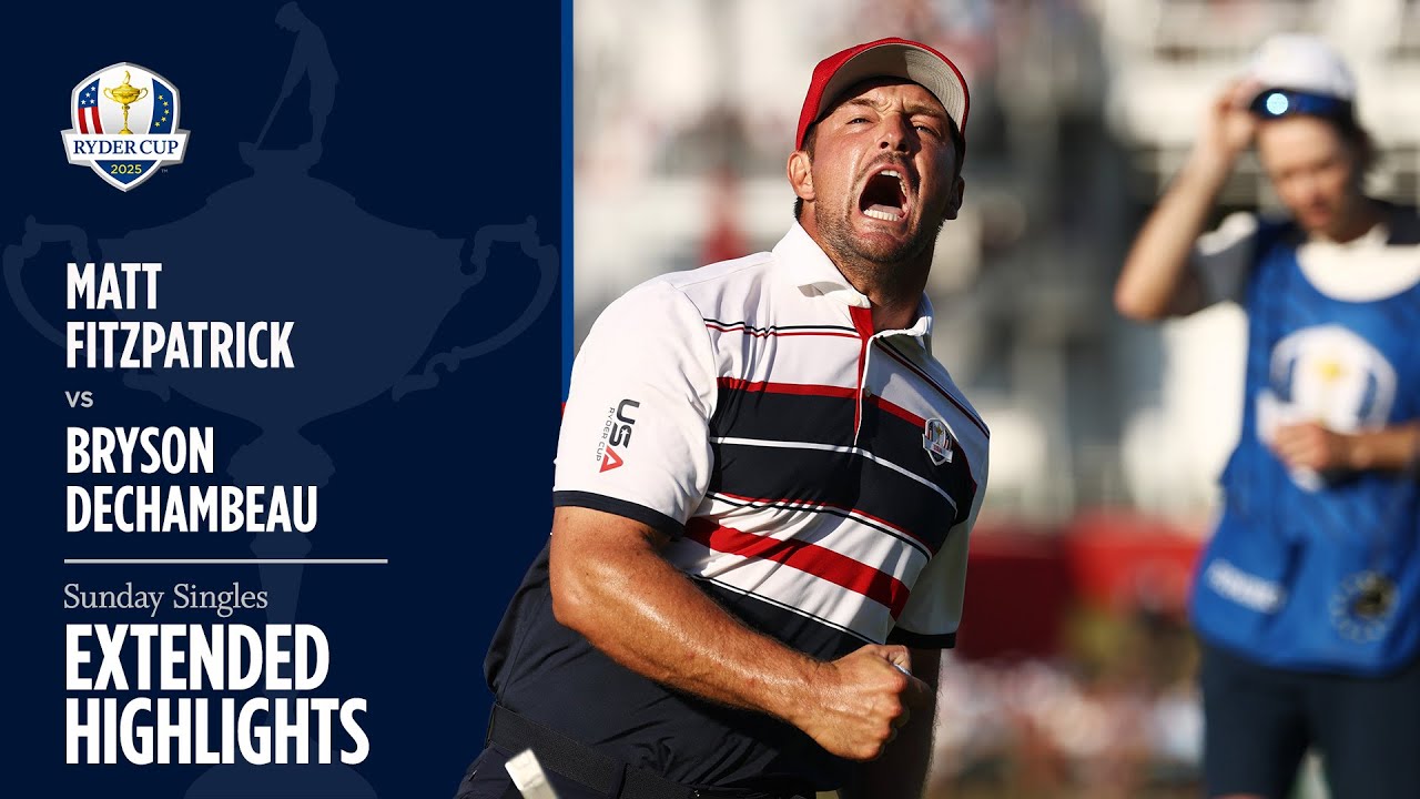 Matt Fitzpatrick vs Bryson DeChambeau Extended Highlights | Sunday Singles | 2025 Ryder Cup