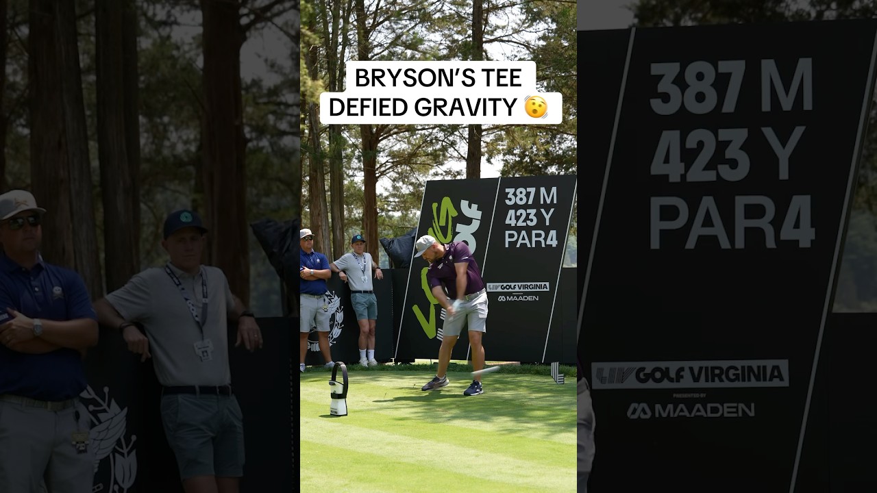 Legend has it, the tee is still spinning #golf #LIVGolf #brysondechambeau