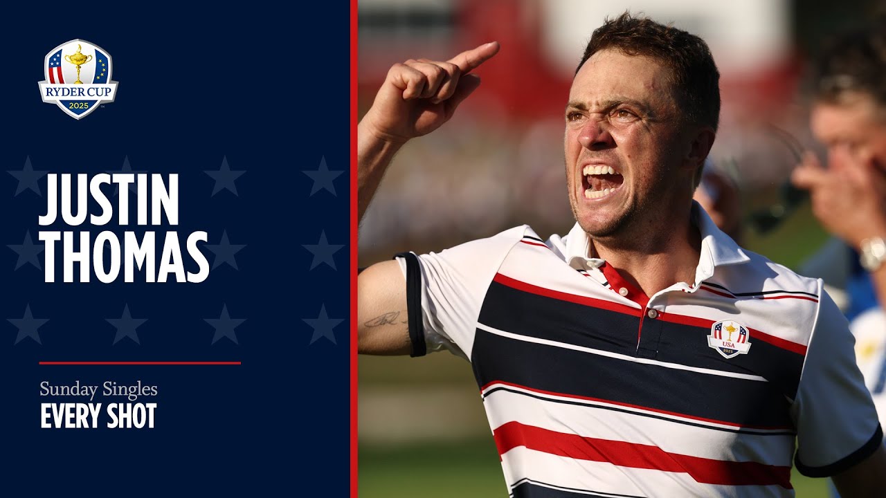 Every Shot from Justin Thomas | Sunday Singles | 2025 Ryder Cup