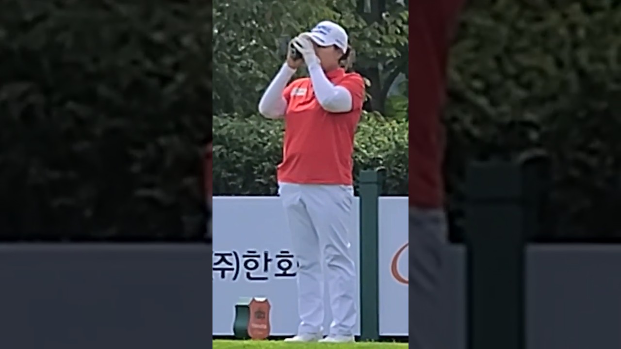 레이저거리측정기로 거리 보고 야디지 보는 애기엄마 안선주프로_K-GOLFTV #한국#대한민국#여자#프로#선수#KLPGA#미녀#미인#골퍼#골프#드라이버#슬로우모션#티샷#스윙#레슨