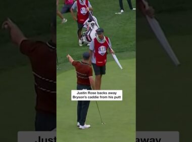 Heated exchange with Bryson, Justin Rose & Ted Scott #shorts #golf #rydercup