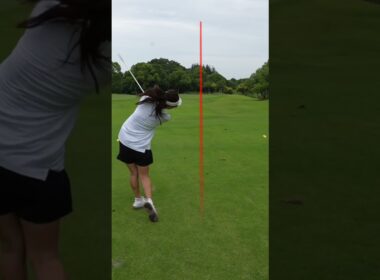 小さすぎる7番アイアンであみりんがスーパーショットしました