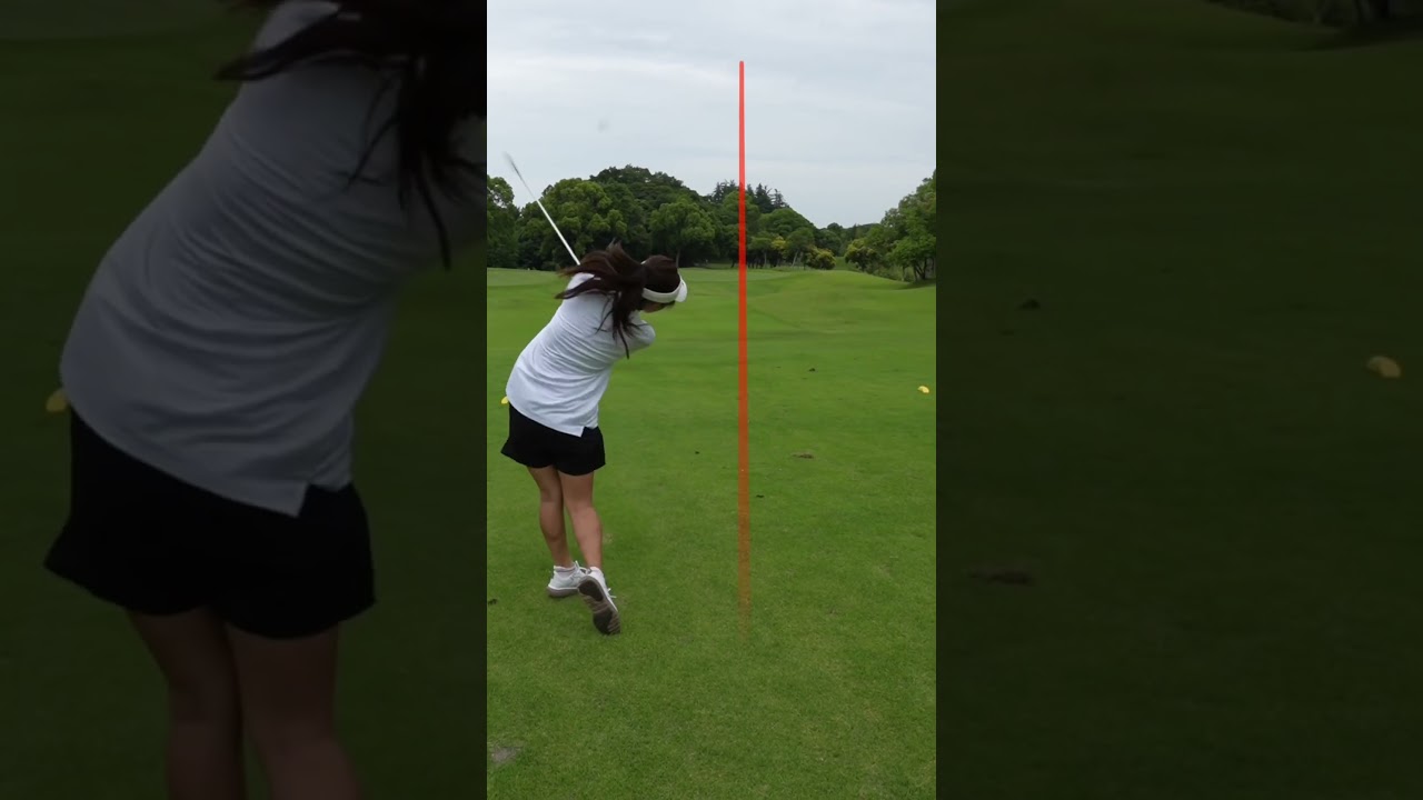 小さすぎる7番アイアンであみりんがスーパーショットしました