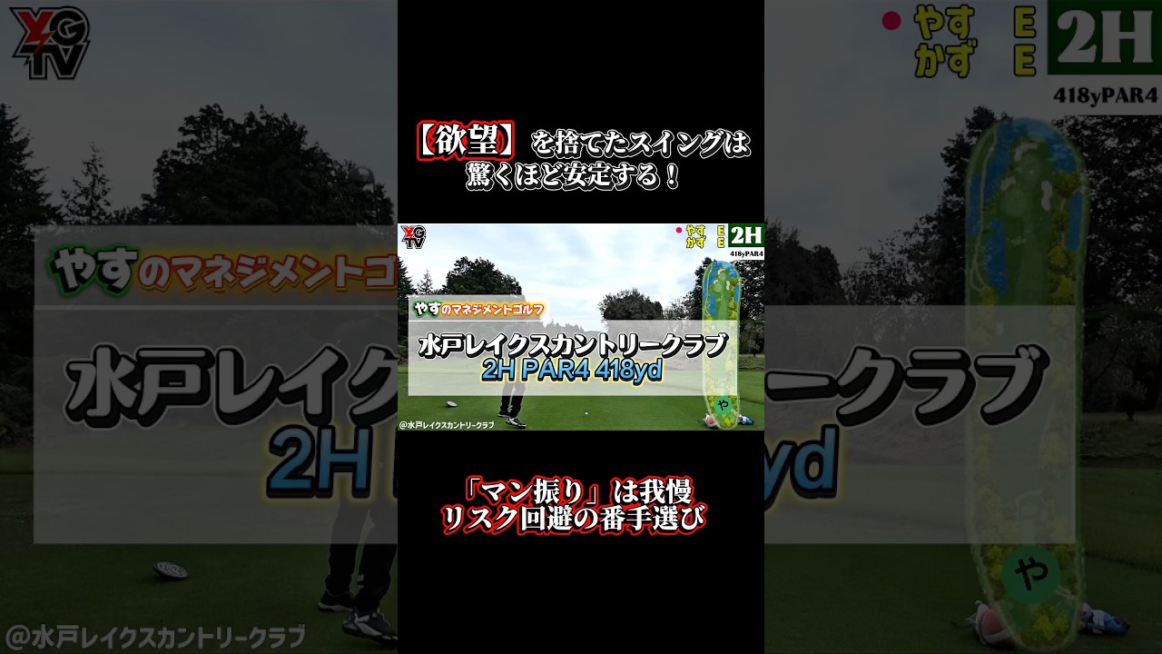 【やす流マネジメントゴルフ①】飛ばし屋に負けない！「確実性」でパーを奪う方法。マン振りしないからミスしない。飛ばさない勇気が、スコアを作る。#ゴルフレッスン #やすゴルtv #ゴルフ上達 #ゴルフ