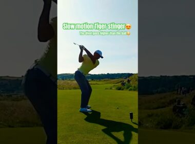 Tiger Woods Hitting the Perfect Stinger in Slow Motion 🔥⛳️
