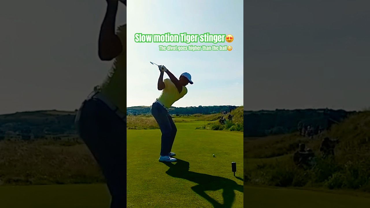 Tiger Woods Hitting the Perfect Stinger in Slow Motion 🔥⛳️