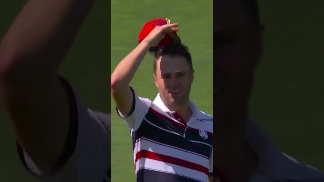 Justin Thomas With An Amazing Eagle Shot At The Ryder Cup! #rydercup2025 #JT #golf