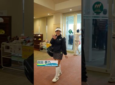 【いってらっしゃい👋】スタート前の準備を進める選手たちをお見送り| NOBUTA GROUP マスターズGC レディース - Round3