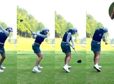 Naruha Miyata 宮田成華 プロゴルファー DRIVER SHOT SLOW MOTION !!!