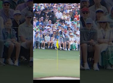 the Masters 2025 Rory eagle for the solo lead. ロリーマキロイ単独首位