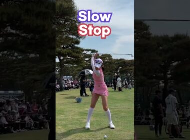 KLPGA 미녀골프선수 안신애 프로 아이언 스윙 Slow + Stop 모션. instagram.com/shinaeahn #안신애프로