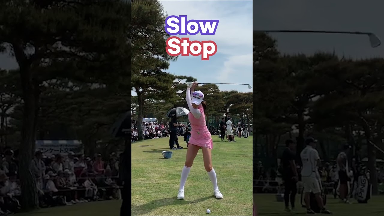 KLPGA 미녀골프선수 안신애 프로 아이언 스윙 Slow + Stop 모션. instagram.com/shinaeahn #안신애프로