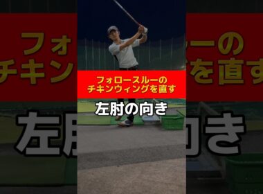 フォロースルーのチキンウィングを直す【左肘の向き】#ゴルフレッスン #ゴルフスイング #golf #golfer #美しいスイング #フォロースルー　#golfswing #ゴルフ練習