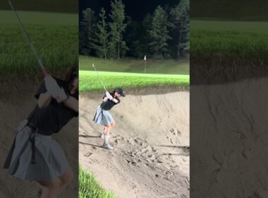 #バンカー #足跡 #ギリギリ #ゴルフ #ゴルフ女子 #ゴルフスイング #golf #golfswing #lpga #ラウンド動画 #サエッタゴルフスタジオ