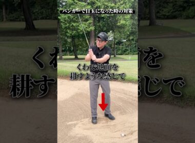バンカーで目玉になった時の対策【DAZN×STEPGOLF】#ゴルフ #ゴルフレッスン #ゴルフ初心者 #スイング #バンカー #stepgolf #shorts