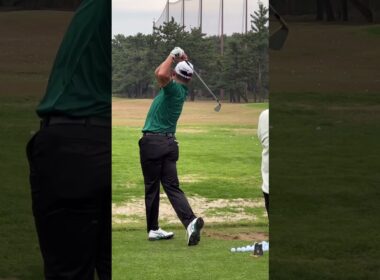 dunlop phoenix   練習場で見せる松山英樹選手のスイングはまさに芸術